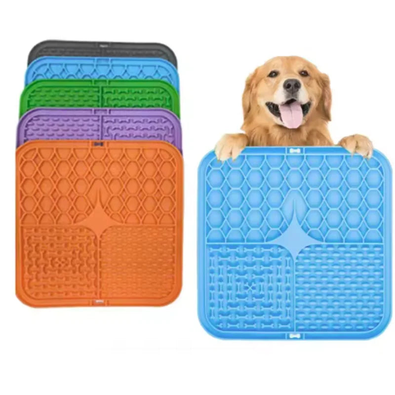 Silicone Dog Lick Mat with Suction Cups – Slow Feeder Lick Pad for Dogs