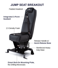 Load image into Gallery viewer, Sprinter Jump Seat w/ Quick-Release Base &amp; Integrated 3-Point Seatbelt
