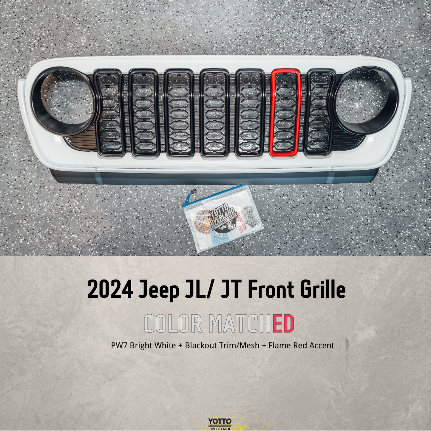 Custom Paint Matched Front Grille – Refreshed Style fits Jeep Wrangler JL/ Gladiator JT