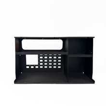 Load image into Gallery viewer, Dirtbox Overland Side Molle Box for truck bed, showcasing a sturdy black T5 aluminum design with multiple compartments and a versatile mounting system.