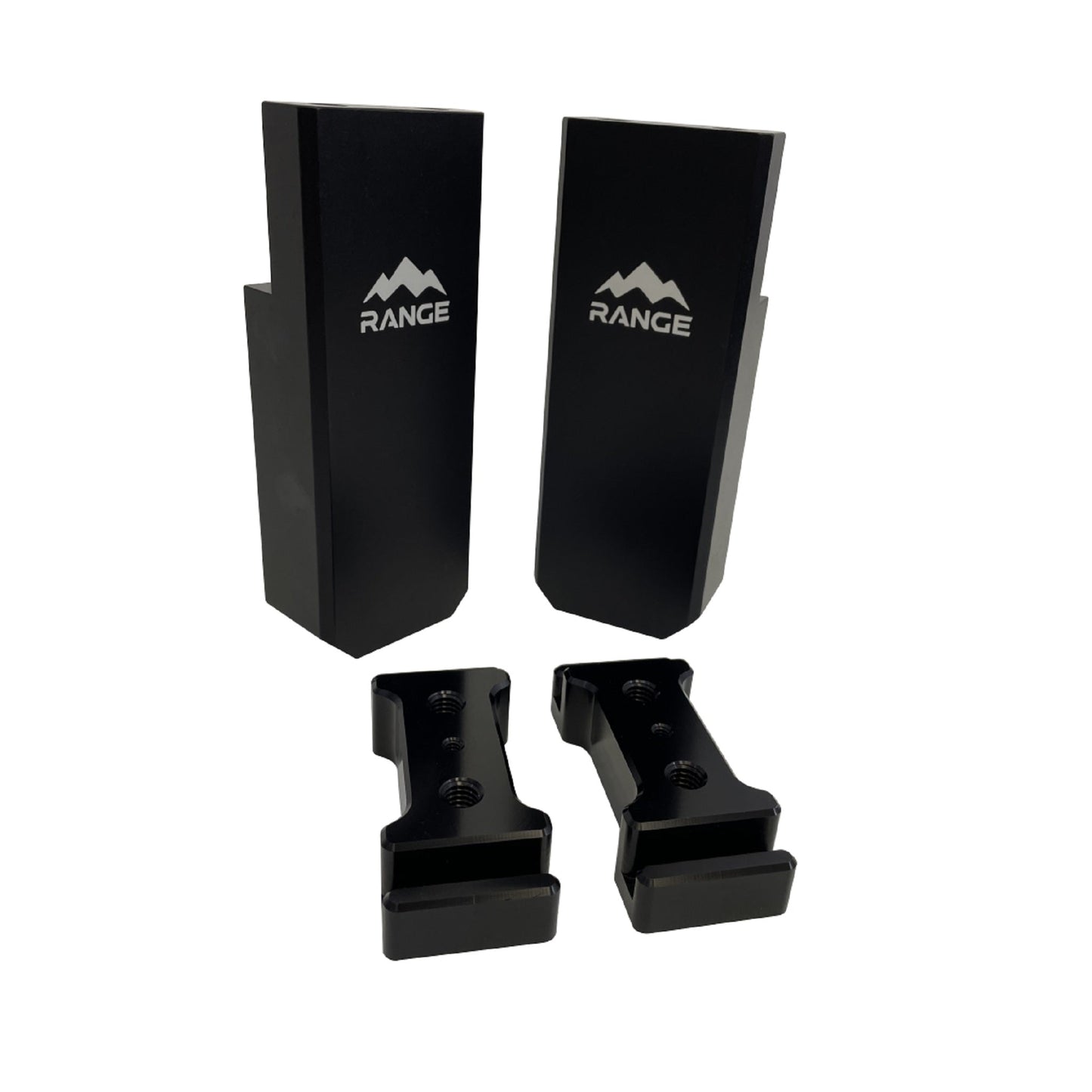 Mounting blocks and brackets for the 2019+ Silverado/Sierra 1500 Low Profile Tent Rack by Range Industries.