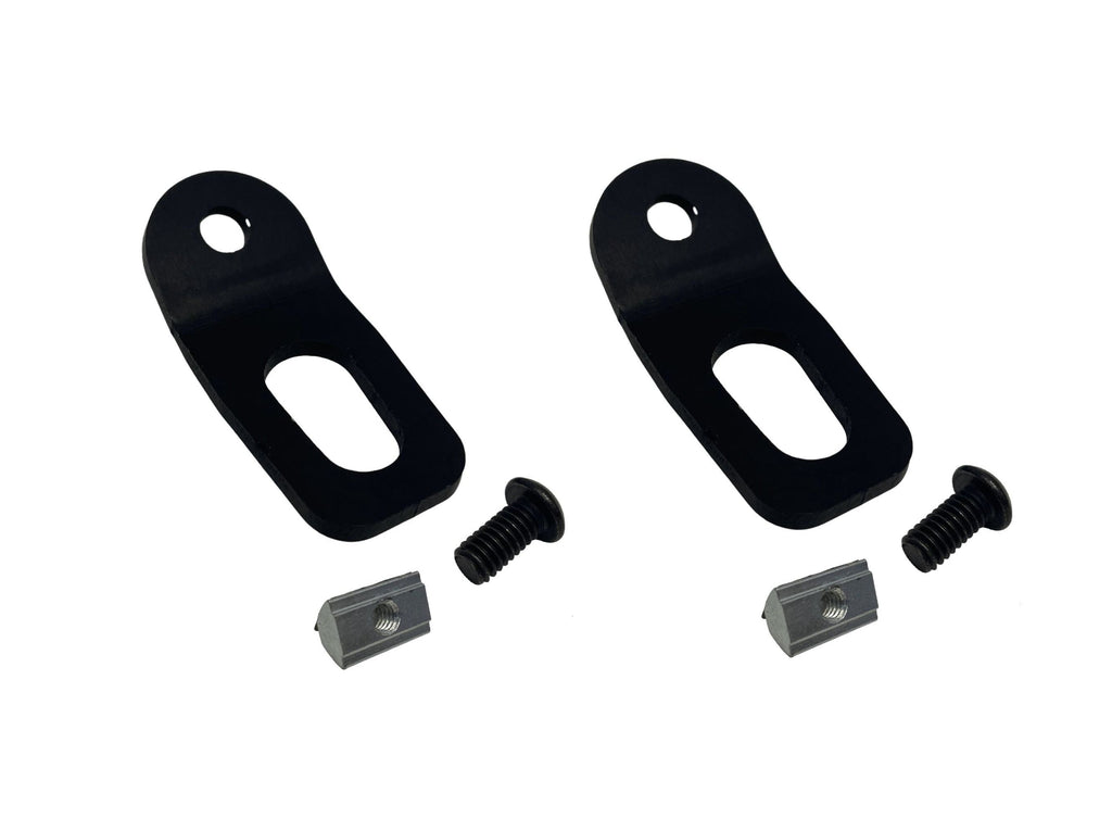 Range Industries 1/4"-20, 30 Degree Tie Down Point, Single Bolt (2 Pack) designed for Rivian R1T, showcasing durable anodized aluminum construction for secure cargo management.