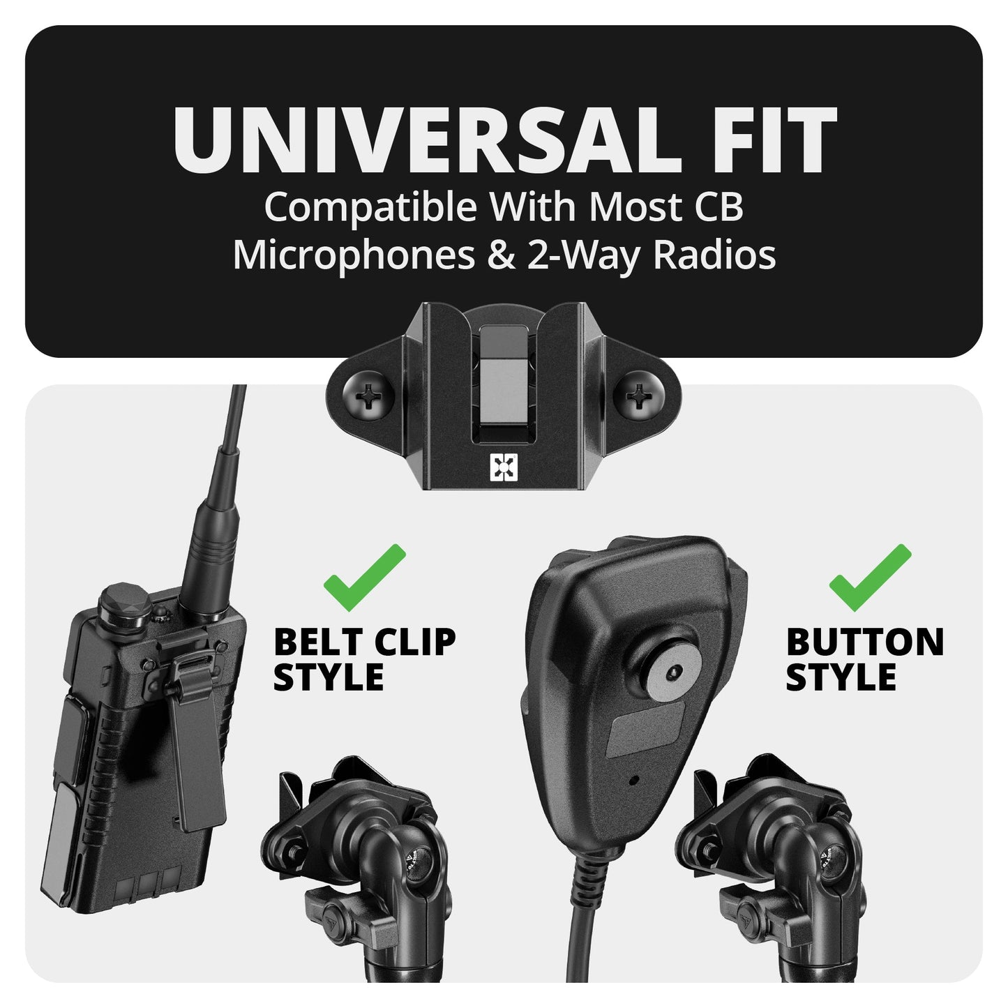 2016-2023 Toyota Tacoma Tackform Slim Track Dash Bracket With 20LITE Phone & CB Microphone Mounts
