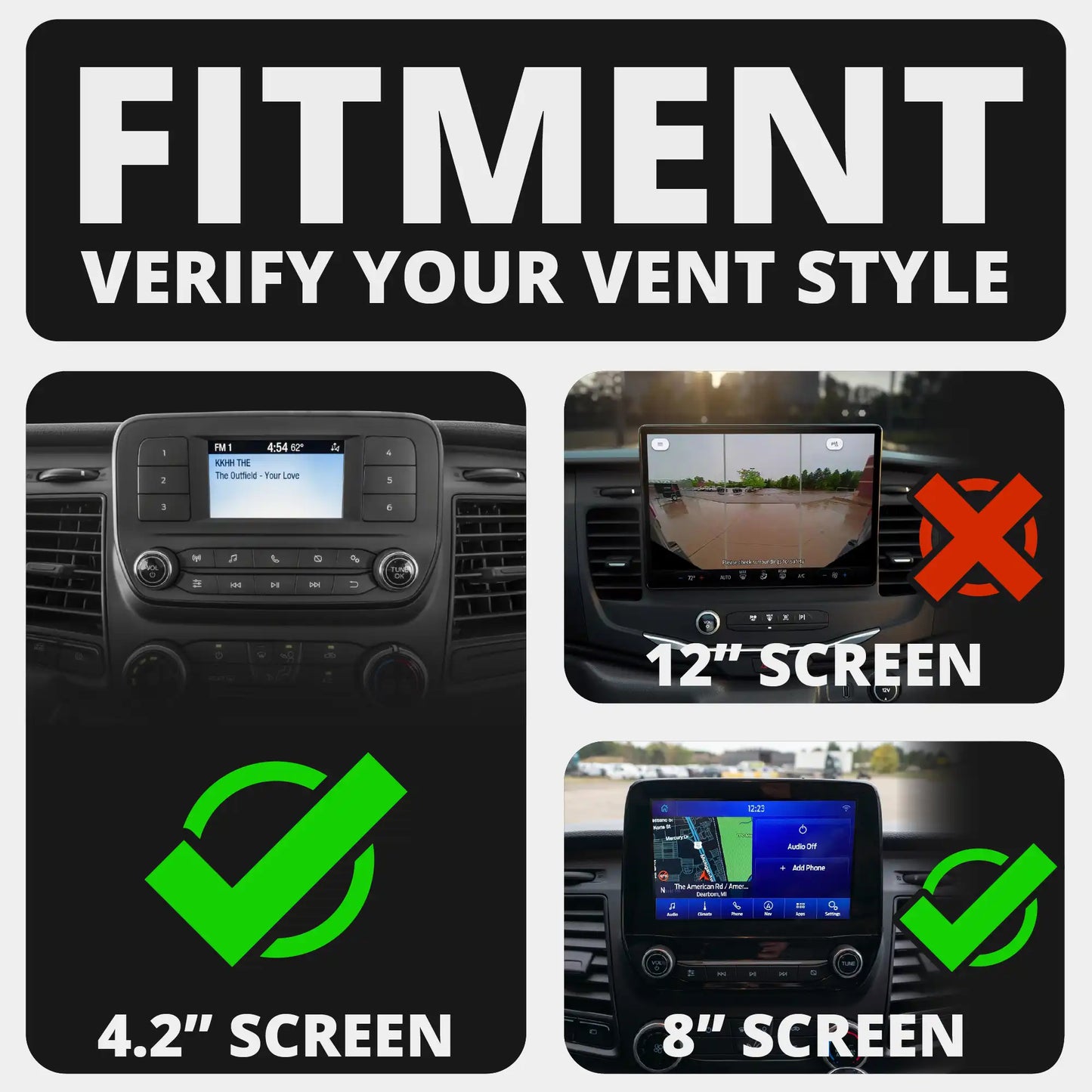 2020+ Ford Transit LINK™ Vent Mount Bracket With Quad Lock Magnetic Phone Holder |  3.5" Arm | (Not Compatible With Transit Connect)