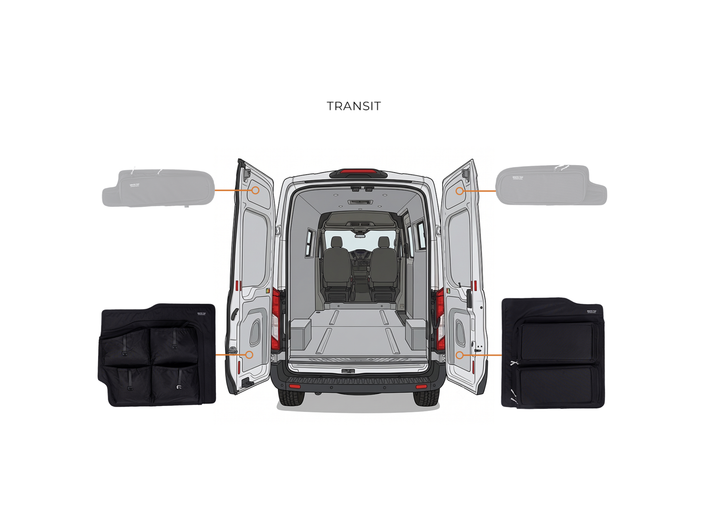 Ford Transit Lower Rear Door Storage Panels (Pair)