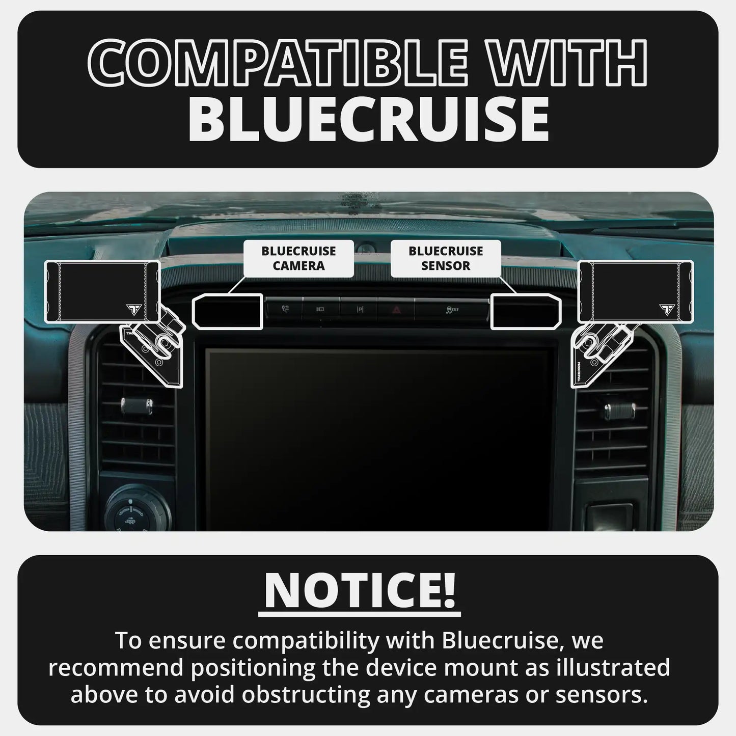 2021-2026 Ford F-150/Raptor & 2023-2026 Super Duty LINK™ Vent Mount Bracket With Quad Lock Magnetic Phone Holder