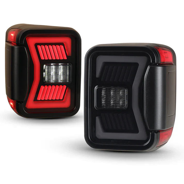 Winjet 2019-2025 Jeep Gladiator JT LED Sequential Tail light - Black/Smoke