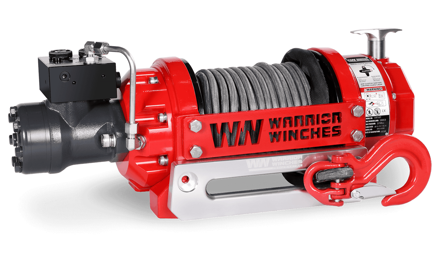 RV10 10,000lb (4.5 Ton) Industrial Hydraulic Winch - Synthetic Rope