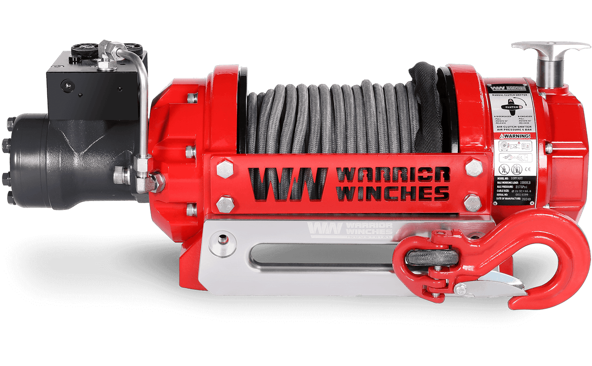 RV10 10,000lb (4.5 Ton) Industrial Hydraulic Winch - Synthetic Rope