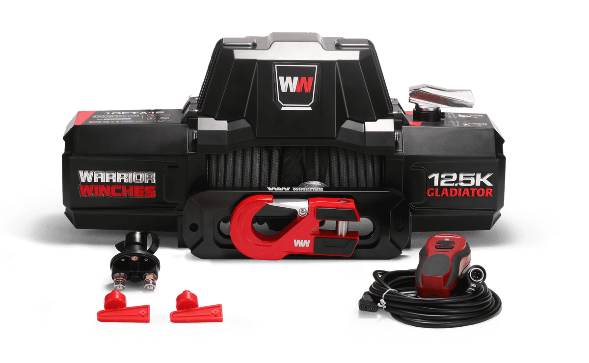 Gladiator V2 F-Type 12,500lb 12v Electric Winch - Synthetic Rope
