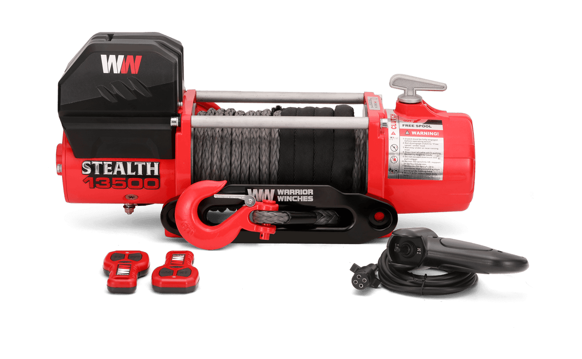 Stealth 13,500lb Electric Winch - 12v Synthetic Rope