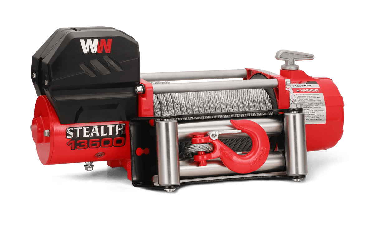 Stealth 13,500lb Electric Winch - 12v Steel Rope