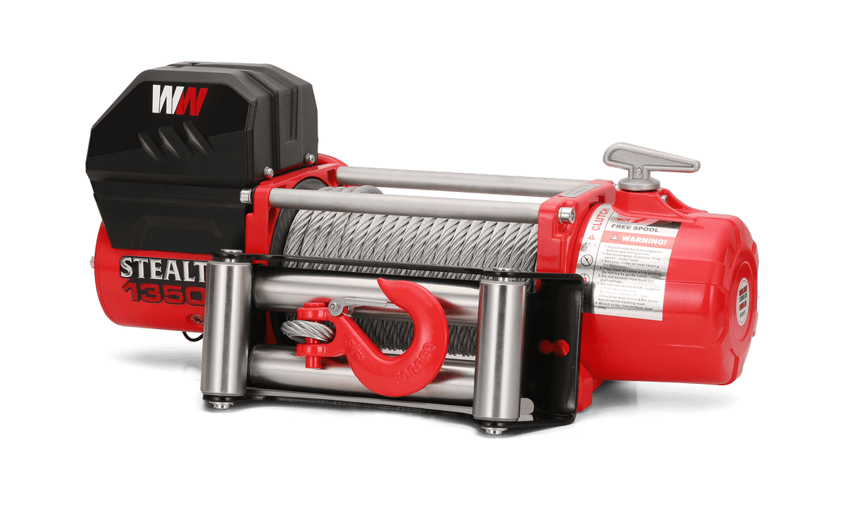 Stealth 13,500lb Electric Winch - 12v Steel Rope