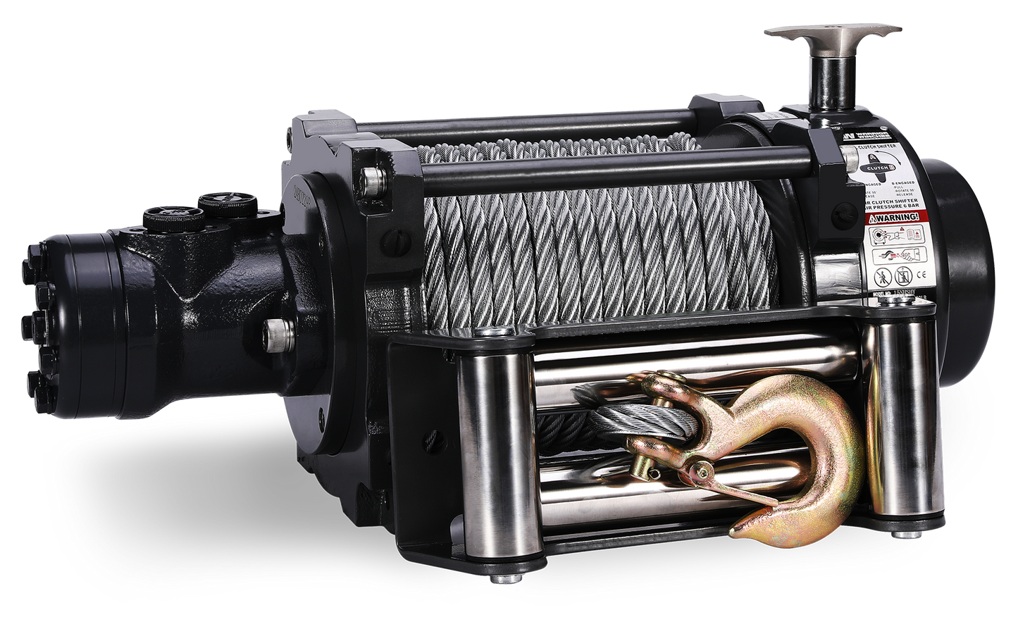 NH 15,000lb Industrial Hydraulic Winch - Steel Rope