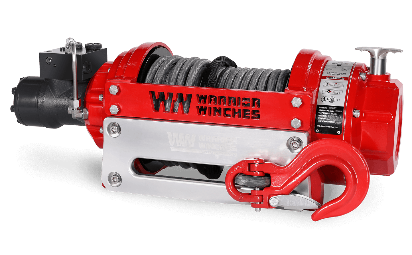 RV18 18,000lb (8.1 Ton) Industrial Hydraulic Winch - Synthetic Rope