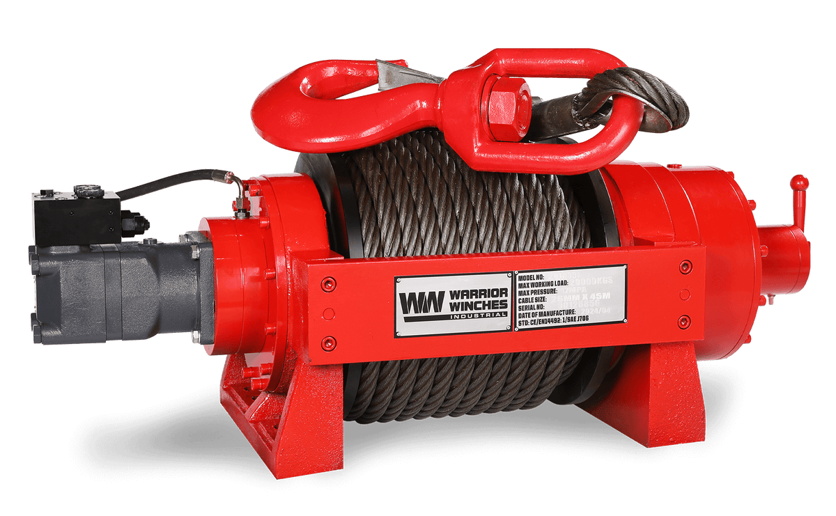 JR20 44,000lb (20 Ton) Industrial Hydraulic Winch - Steel Rope