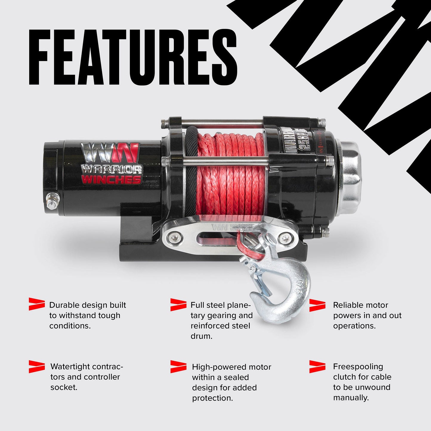 Ninja 2,500lb Electric Winch - 12v Synthetic Rope