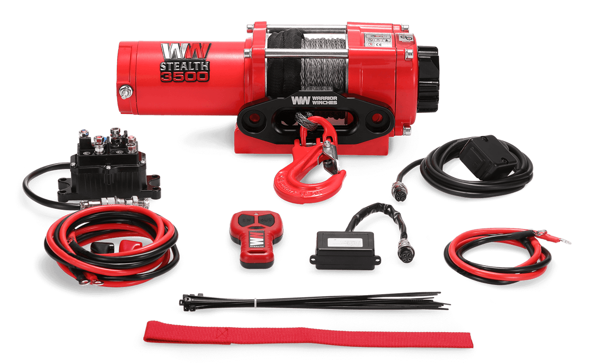 Stealth 3,500lb Electric Winch - 12v Synthetic Rope
