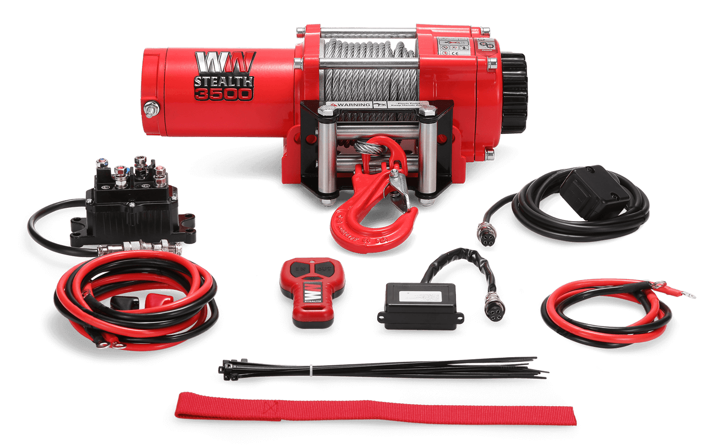 Stealth 3,500lb Electric Winch - 12v Steel Rope