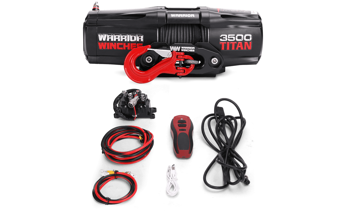 Titan 3,500lb Electric Winch - 12v Synthetic Rope