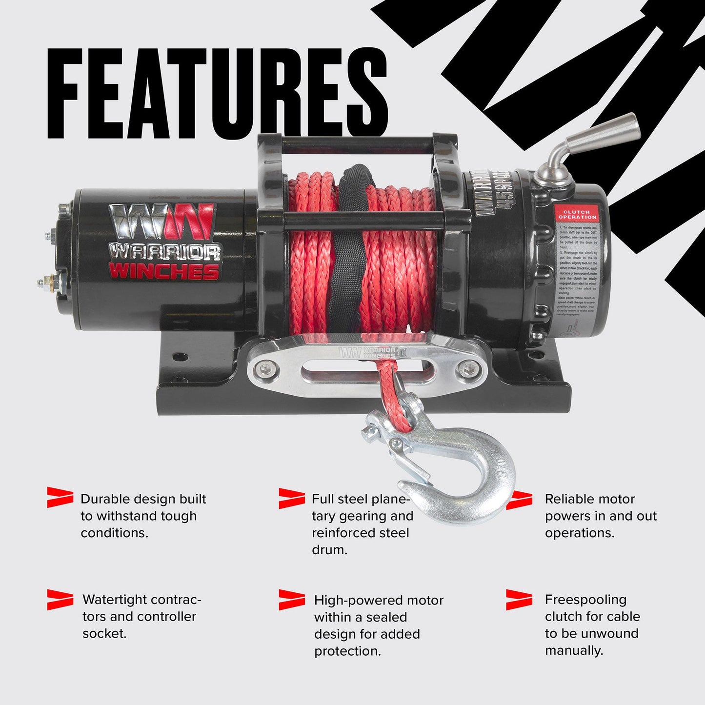 Ninja 4,500lb Electric Winch - 12v Synthetic Rope