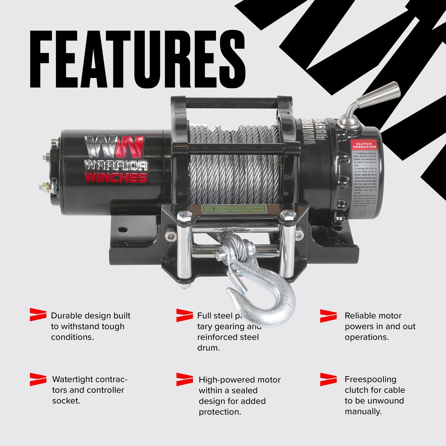 Ninja 4,500lb Electric Winch - 12v Steel Rope