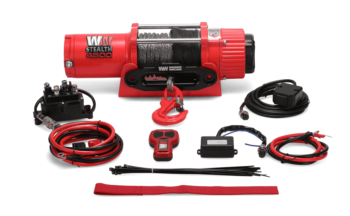 Stealth 4,500lb Electric Winch - 12v Synthetic Rope