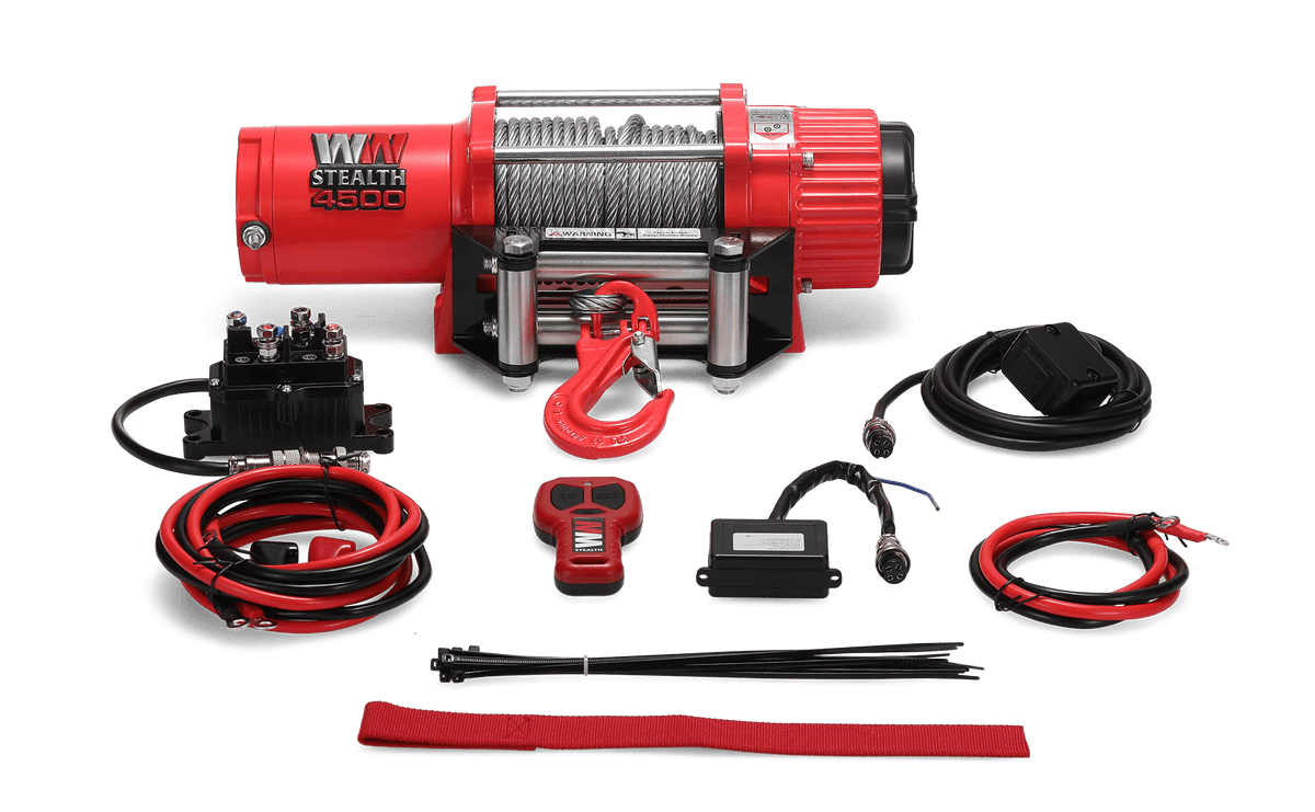 Stealth 4,500lb Electric Winch - 12v Steel Rope
