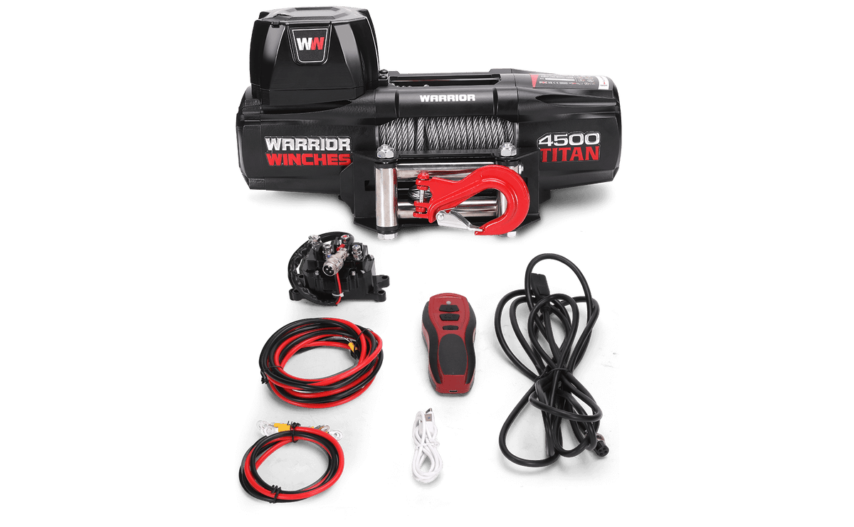 Titan 4,500lb Electric Winch - 12v Steel Rope