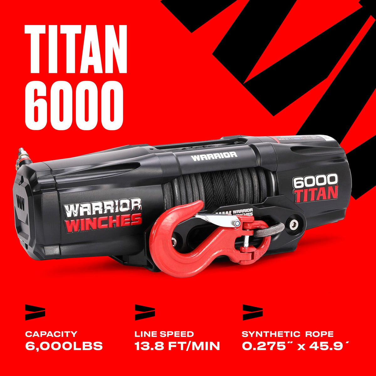 Titan 6,000lb Electric Winch - 12v Synthetic Rope