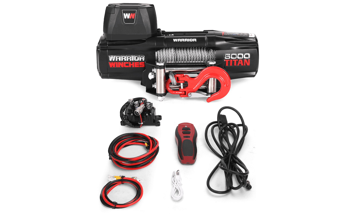 Titan 6,000lb Electric Winch - 12v Steel Rope