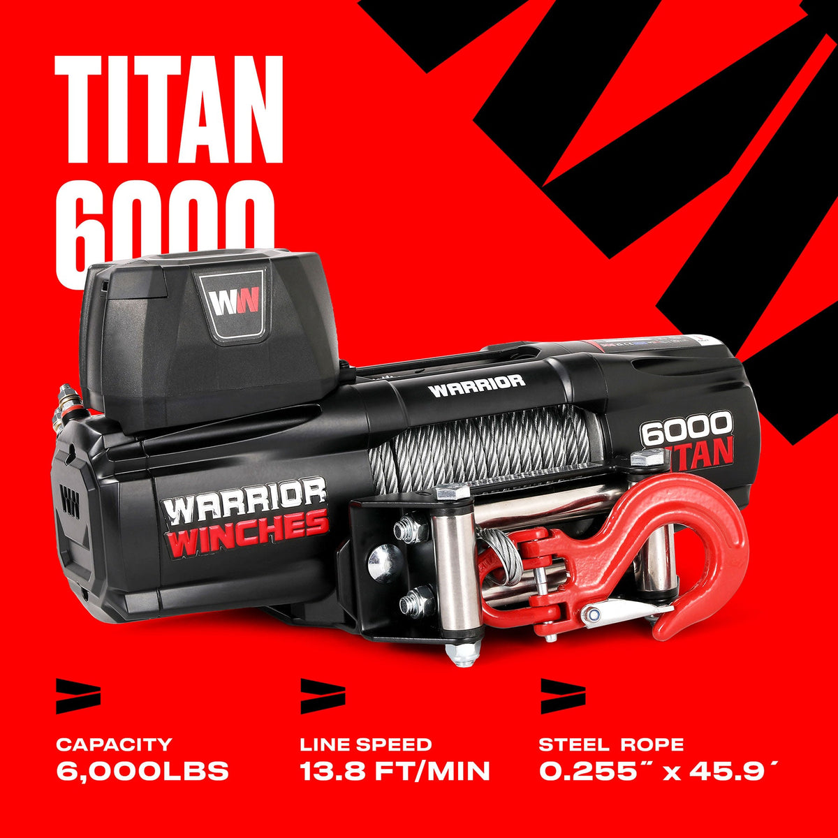 Titan 6,000lb Electric Winch - 12v Steel Rope