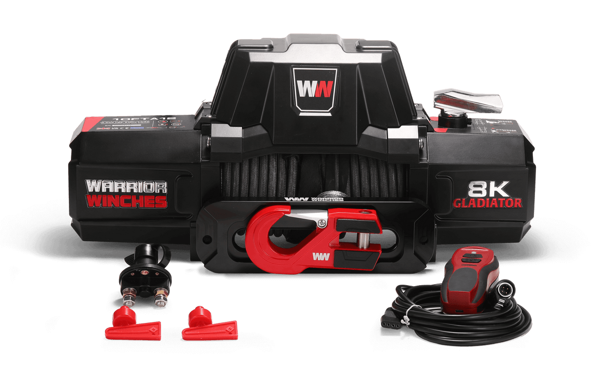 Gladiator V2 F-Type 8,000lb 12v Electric Winch - Synthetic Rope