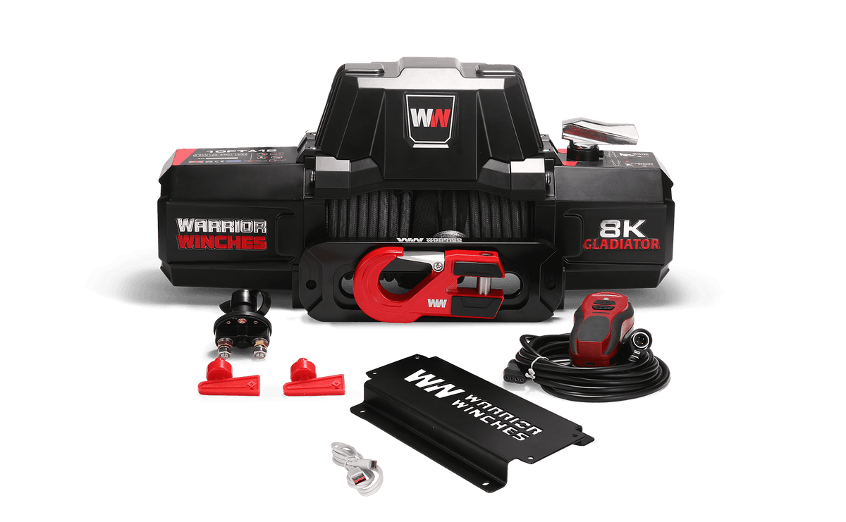 Gladiator V2 F-Type 8,000 Electric Winch - 12v Synthetic Rope