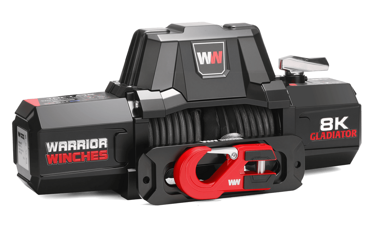 Gladiator V2 F-Type 8,000 Electric Winch - 12v Synthetic Rope