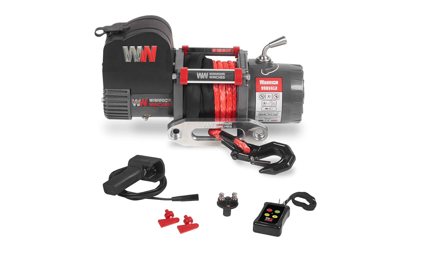 Samurai 9,500lb Short Drum Electric Winch - 12v Synthetic Rope