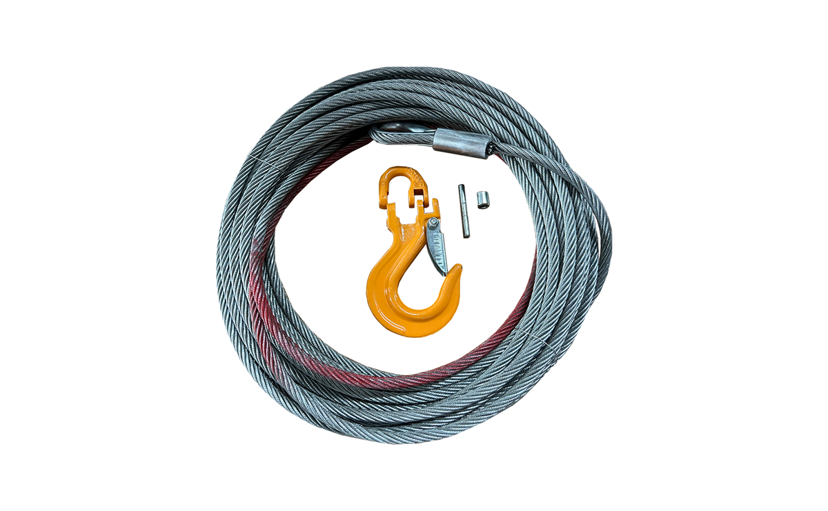 3/16" x 46' Steel Cable with Hook