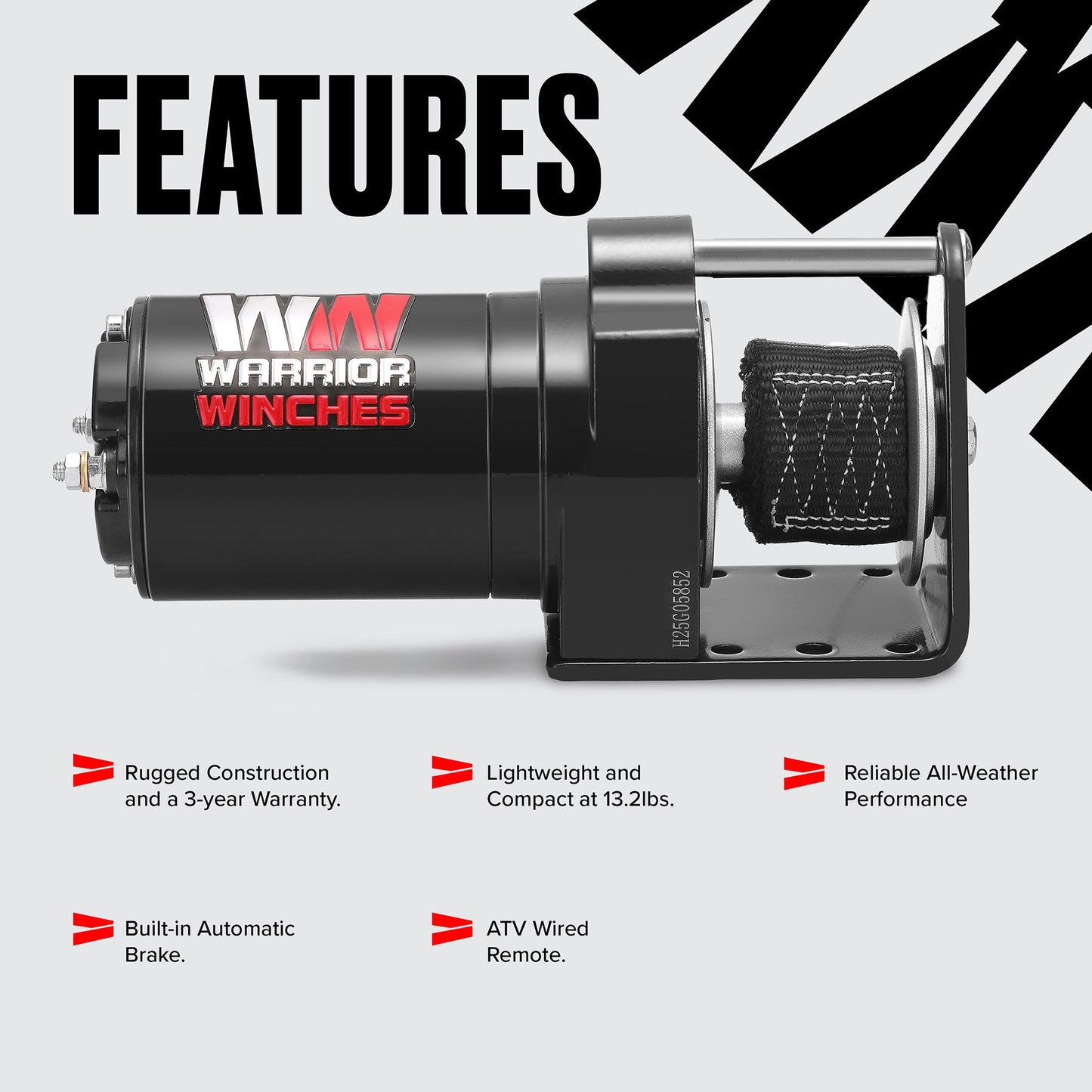 SP4000 600lbs Snow Plow Electric Winch - 12v