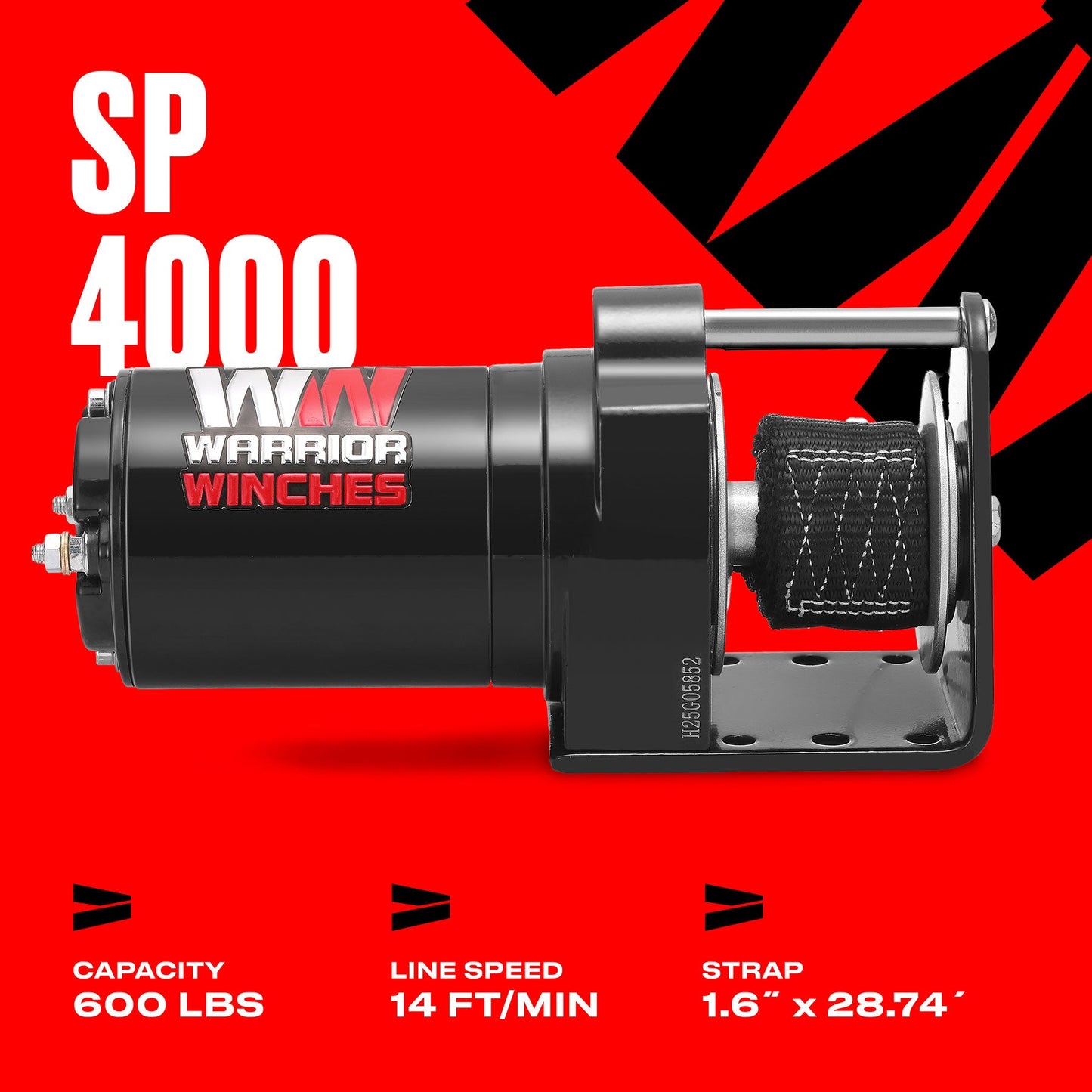 SP4000 600lbs Snow Plow Electric Winch - 12v