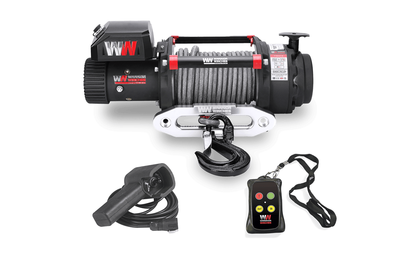 T1000 20,000lb Electric Winch - 12v Synthetic Rope