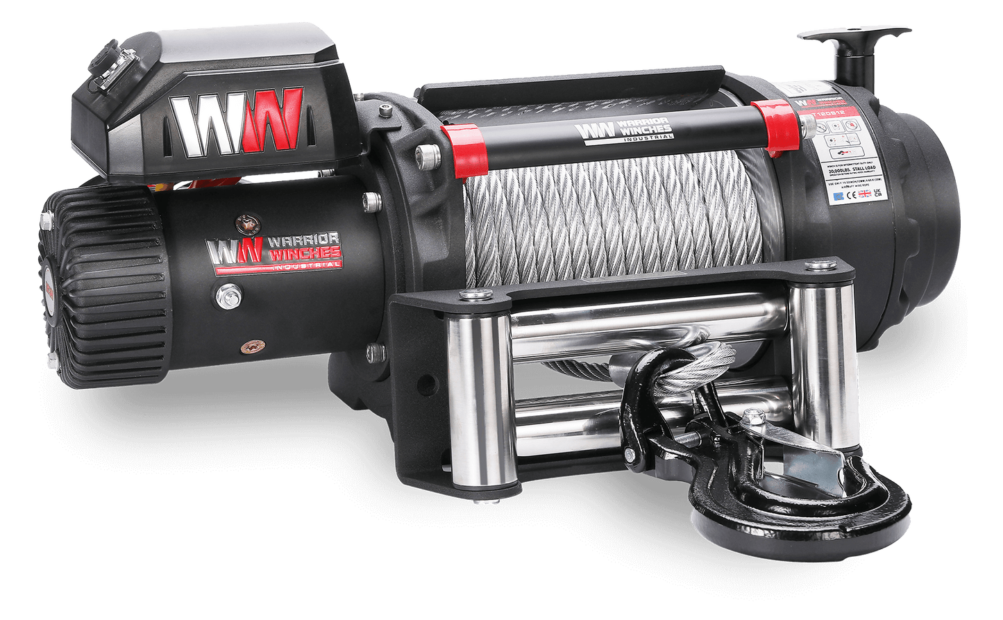 T1000 20,000lb Electric Winch - 12v Steel Rope