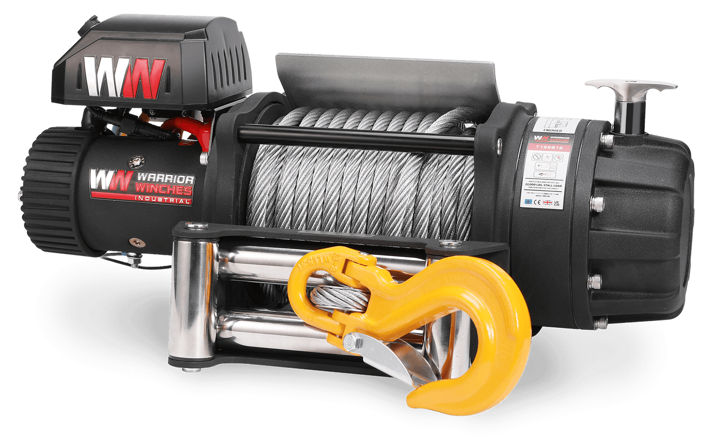 T1000 22,000lb Electric Winch - 12v Steel Rope