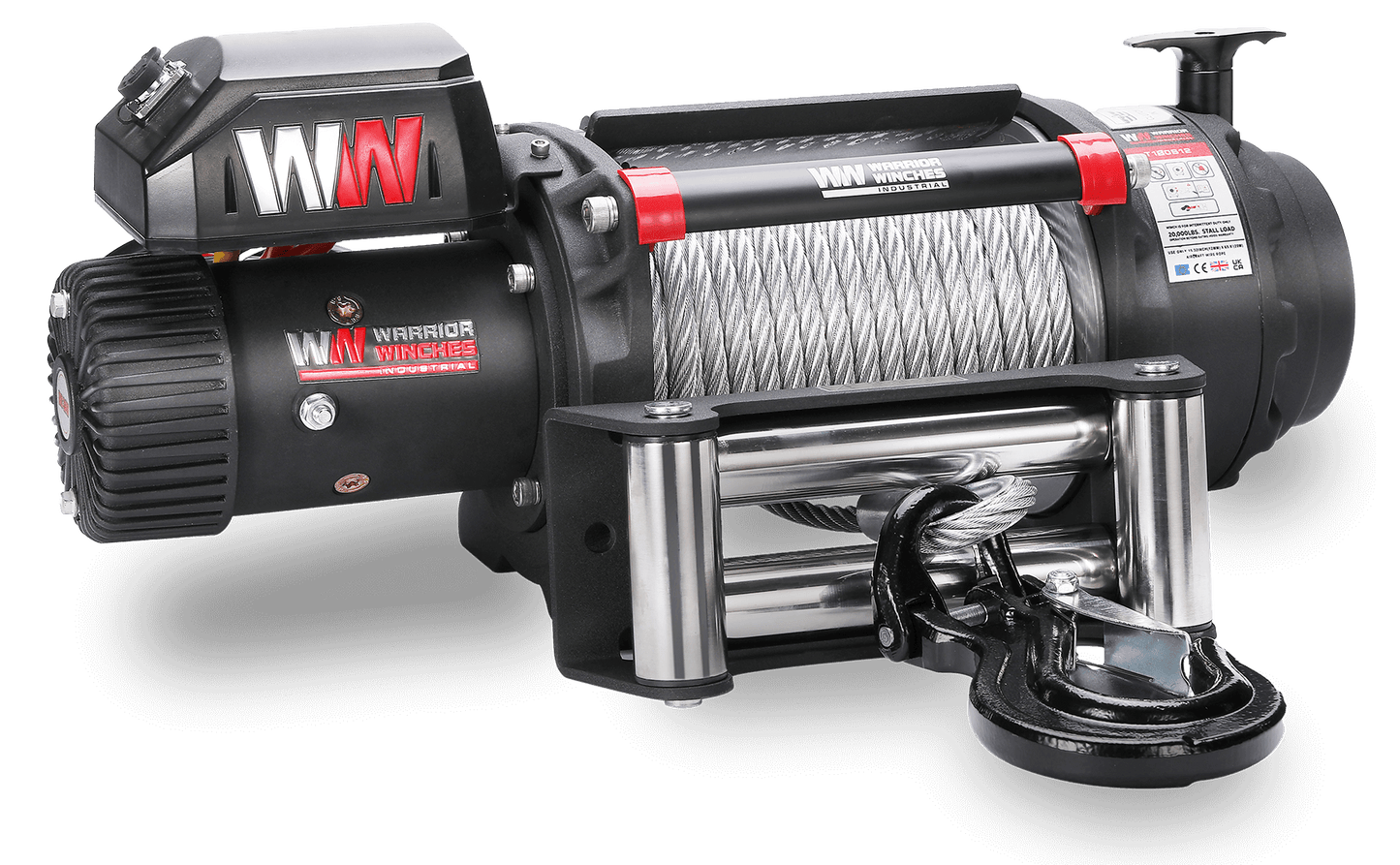 T1000 18,000lb Electric Winch - 12v Steel Rope