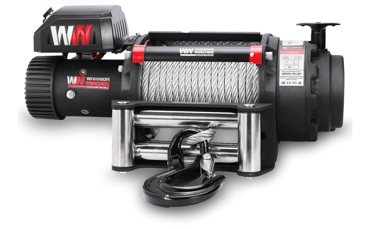 T1000 18,000lb Electric Winch - 12v Steel Rope