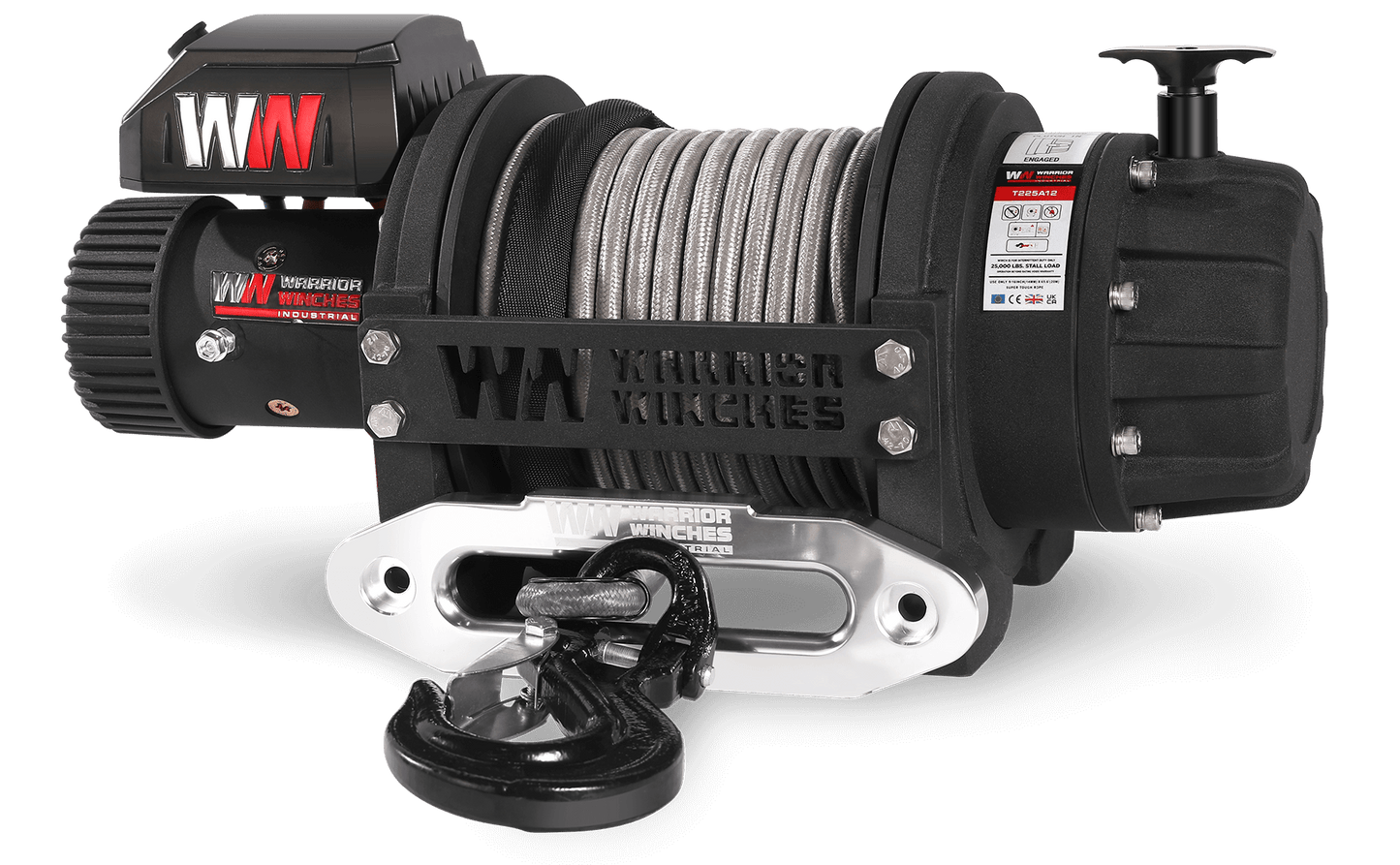 T1000 25,000lb Electric Winch - 12v Synthetic Rope