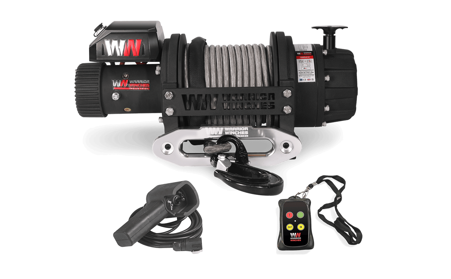 T1000 25,000lb Electric Winch - 12v Synthetic Rope