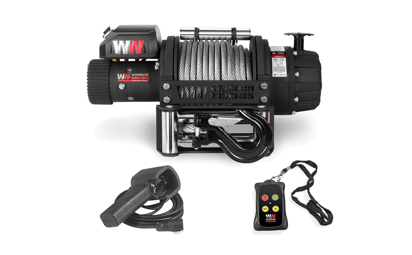 T1000 25,000lb Electric Winch - 12v Steel Rope