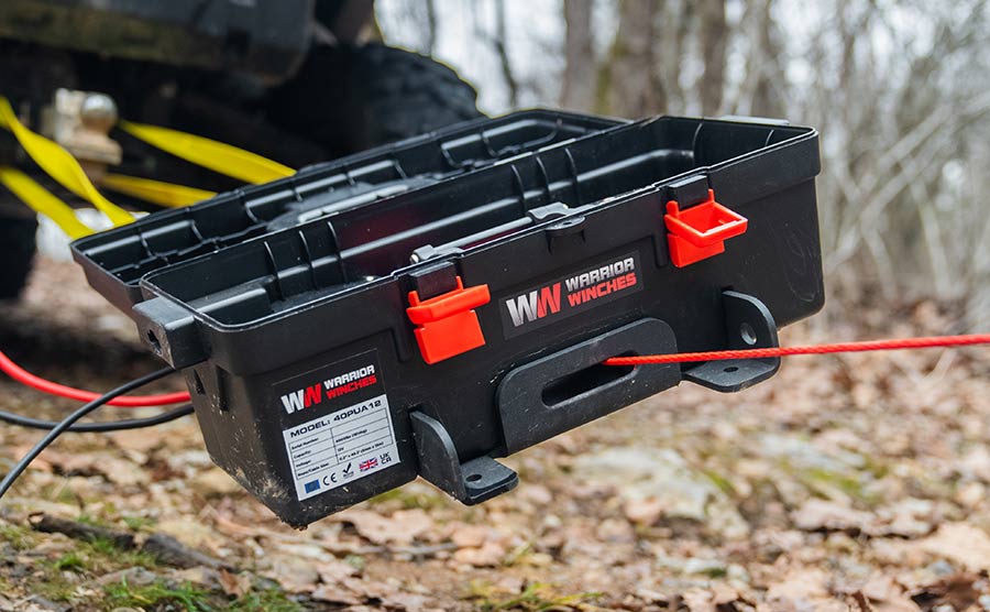 Trojan 4,000lb Portable Utility Winch - 12v Synthetic Rope