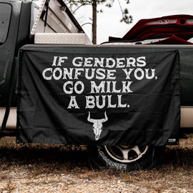 If Genders Confuse You, Go Milk A Bull 3'x5' Flag
