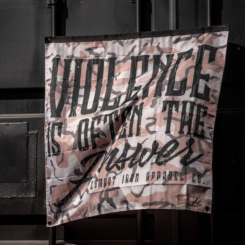 Violence Is Often The Answer 3'x3' Camo Flag